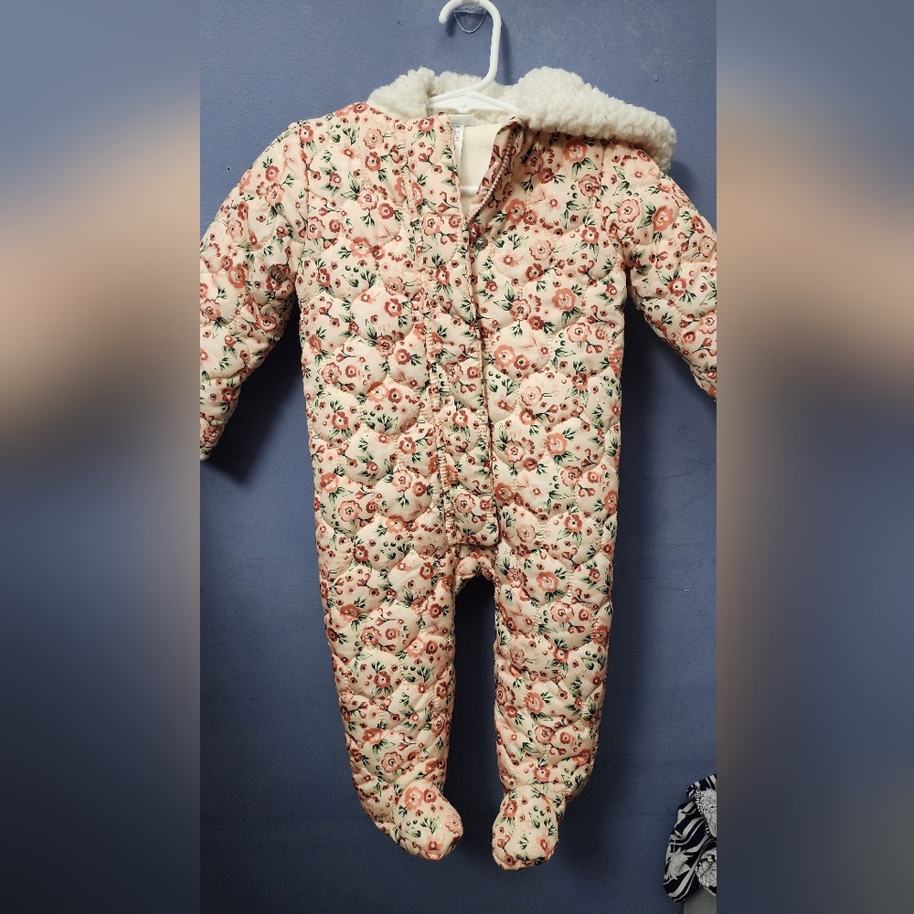 Nicole Miller Floral Kids Bodysuit - Pink and Green